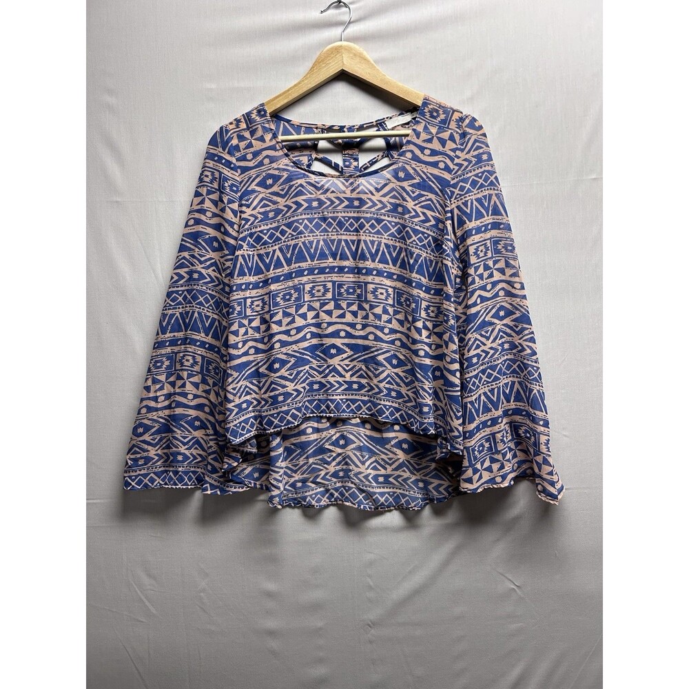 Anthropologie Blu Pepper Women’s Small Boho Hippie Aztec Crop Blouse